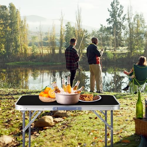2.0 Ft Folding Portable Camping Table (Black / 2 FT)