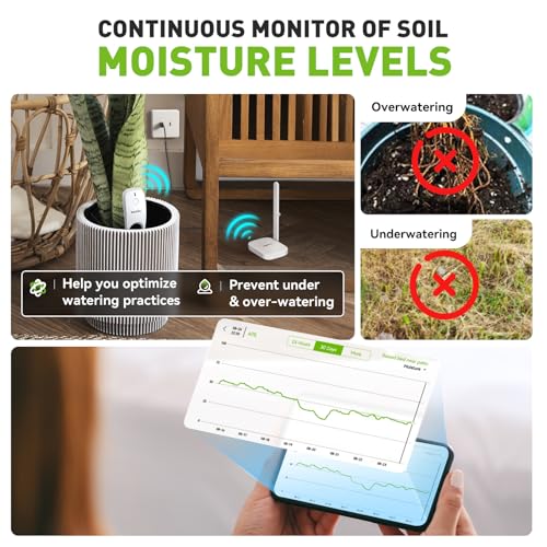3-in-1 APP Remote Monitoring WiFi Soil Meter Indoor/Outdoor (Sensor + Hub / White)