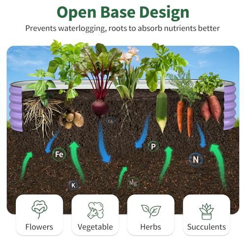 Raised Garden Bed (Lavender Purple / 8x2x1.5FT)
