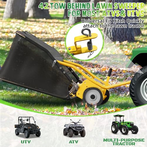 42" Lawn Sweeper Tow Behind (42 inch / Yellow)