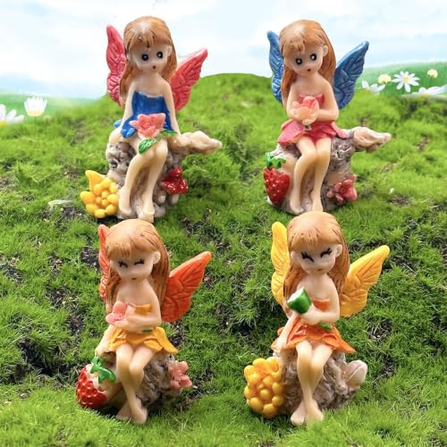 4Pcs Miniature Fairy Figurines (Strawberry)