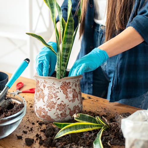 6 Inch Vintage Ceramic Planters Crackle Glaze