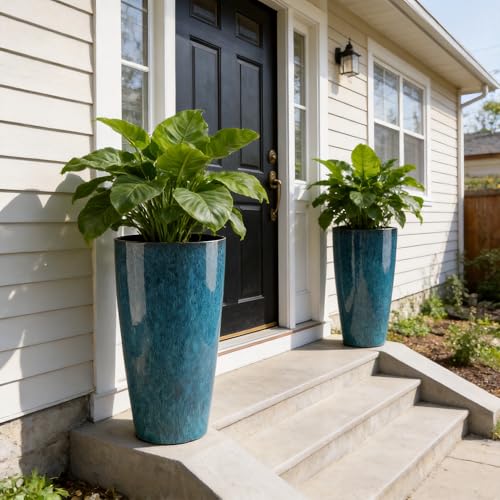 21 inch Tall Planter (Deep Blue)