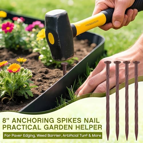 150 Pcs 8 Inch Brown Landscape Edging Stakes (Brown / 8 Inch)