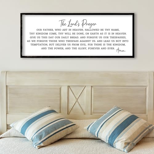 Our Father Prayer Wall Decor (32"L x 12"W / Our Father Prayer (Black))