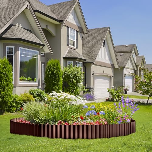 Corrugated Garden Edging Border (Brown / 12 Inch×50 Ft)