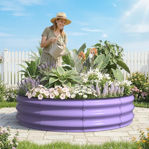 Round Raised Garden Bed (Lavender Purple / 4x4x1FT)