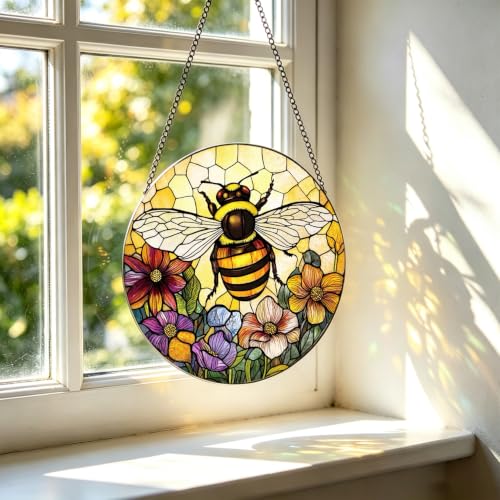 Vintage Bee Suncatcher (Bee Decor Suncatcher)