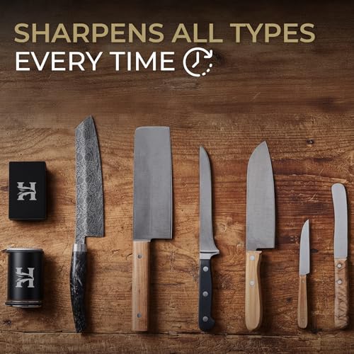 Rolling Knife Sharpener Kit with Diamond & Ceramic Disc (Black)