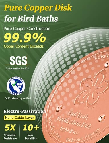 3 Pack Bird Bath Copper Disc (Copper Flower)
