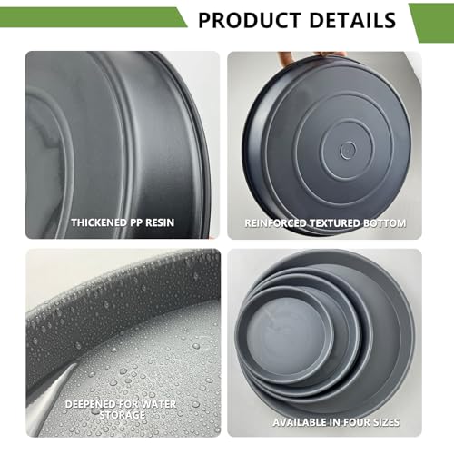 6 Pack 8 Inch Black Plant Saucers
