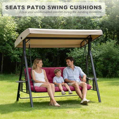 Porch Swing Cushions (Wine Red / 47x 40 inches)