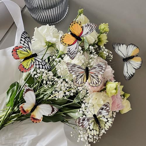 Artificial Feather Simulation Butterfly Party Decoration Set (12 Count)