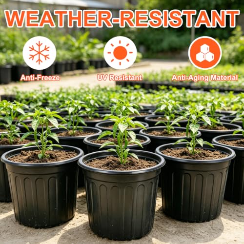 50 Pack 3 Gallon Black Flexible Flower Plant Nursery Pots (3 Gallon / 50P)