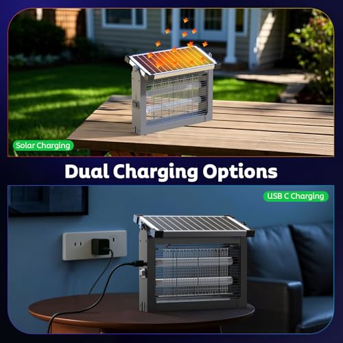 Solar Bug Zapper Outdoor (Light Gray)