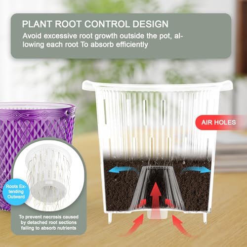 Hanging Planters for Indoor Plants (Purple / 5.7in)