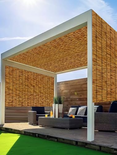 Bamboo Fence Bamboo Screens Outdoor for Patio (4×6FT / Brown)