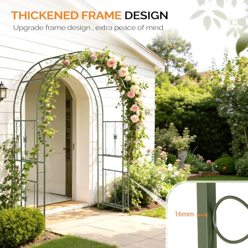 Garden Arbor Arch Archway for Wedding Ceremony Party (Olive Green / 7.9 FT)