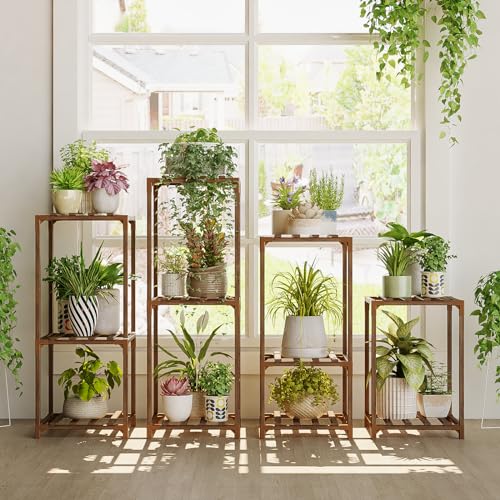 Plant Stands Indoor 4 Sets Plant Shelves Outdoor (4 Count)