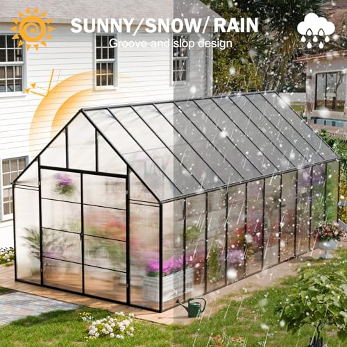 20x10x10 FT Polycarbonate Greenhouse for Outdoors w