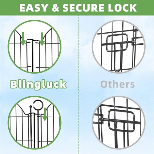5 Panels No Dig Decorative Garden Fence with Gate