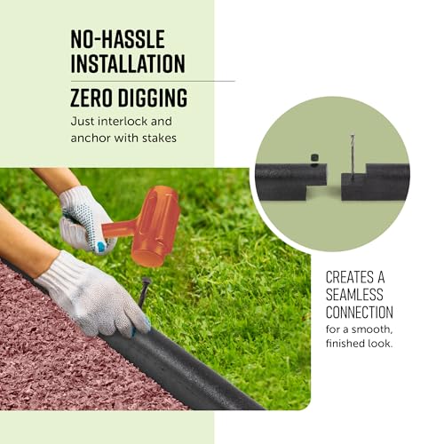 4' Flexible Interlocking Rubber Edging Border System for Playgrounds