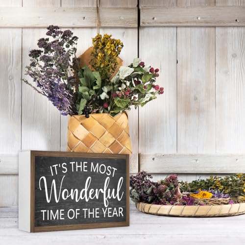 It's The Most Wonderful Time of The Year Wooden Box Sign Desk Decor (It's The Most Wonderful Time)