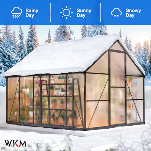 8x10 FT Walk in Polycarbonate Greenhouse for Outdoors (8x10 FT)