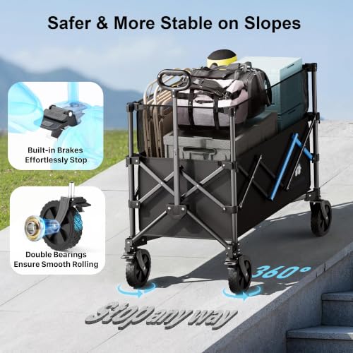 39" Collapsible Wagon Cart (Black / 300L-new)