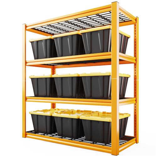40" W Yellow Garage Shelving with Double (40" W X 19.7" D X 59.9" H)
