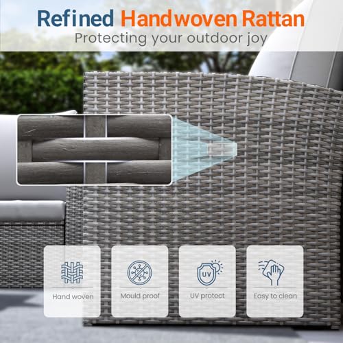 4 Piece Patio Furniture Set (Grey / 4)