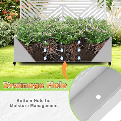 Metal Raised Garden Bed (White-zodiac / 71" x 47" x 16")
