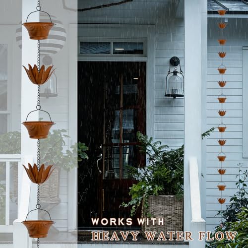 Lotus Rain Chains for Outside (Brass Lotus)