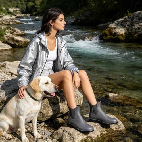 Women's Ankle Rain Boots Waterproof Chelsea Boots