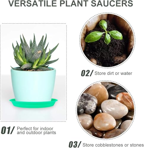 3Pcs Plant Saucer Tray (12in（3pcs） / White)