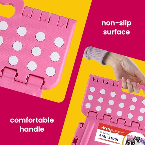 12 Pack 11 Inch Folding Step Stool (Pink / 11 Inch( Pack of 12))