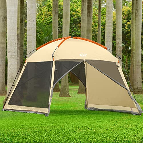 Screen House Tent 12 x 12 Ft Screened Mesh Net Wall Canopy (Beige-2 / 12'x12')