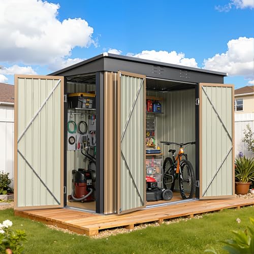 8x4FT Outdoor Storage Shed (8x4 / Brown)