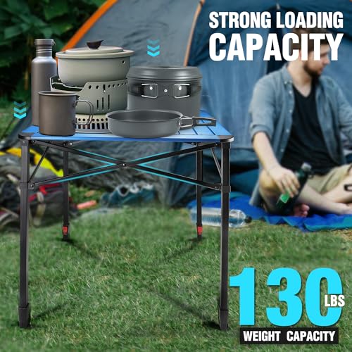 Folding Camping Square Table (Blue / Large)