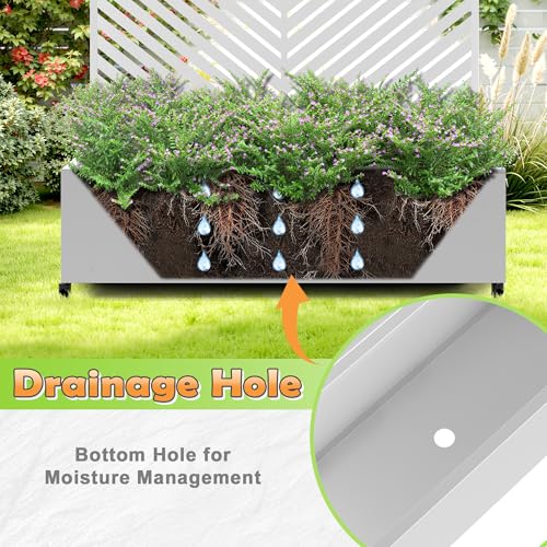 Metal Raised Garden Bed (White-parallel / 71" x 47" x 16")