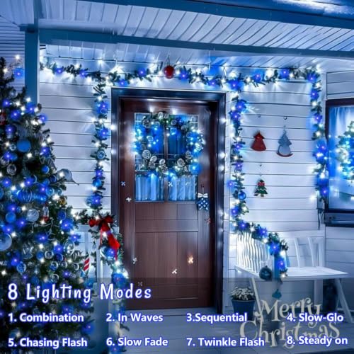 Solar Fairy Lights Outdoor Waterproof (Blue and White)
