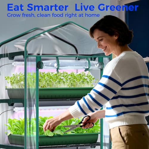 Indoor Greenhouse with Grow Light (Transparent / 4 Tier with Grow Light)