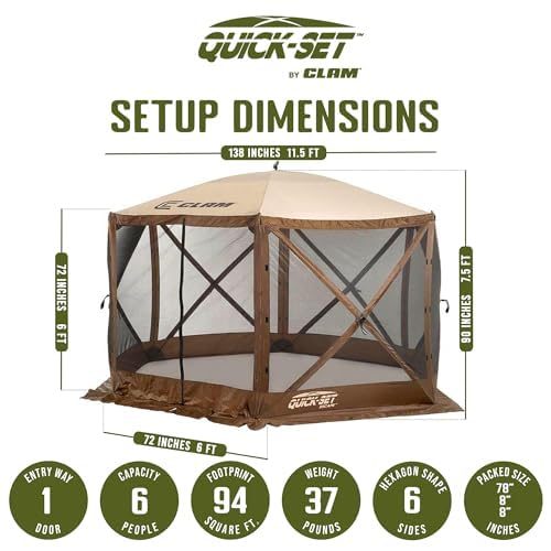 Quick Set Escape Shelter with 6 Wind Panels Brown (Brown (with Wind Panels))