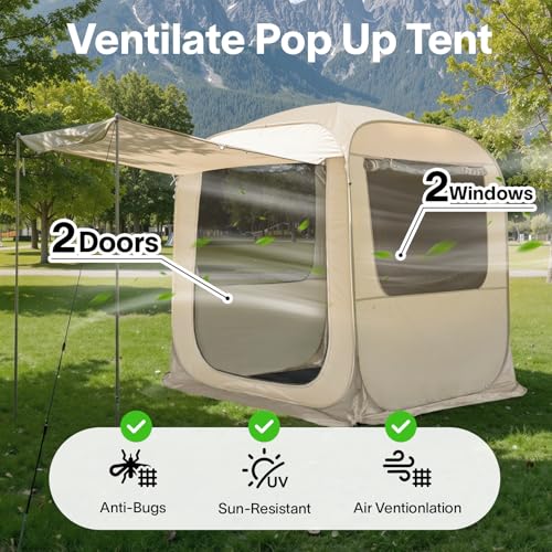 SUV Tailgate Tent with Sunshade Awning (6'x6'x6.6'H)