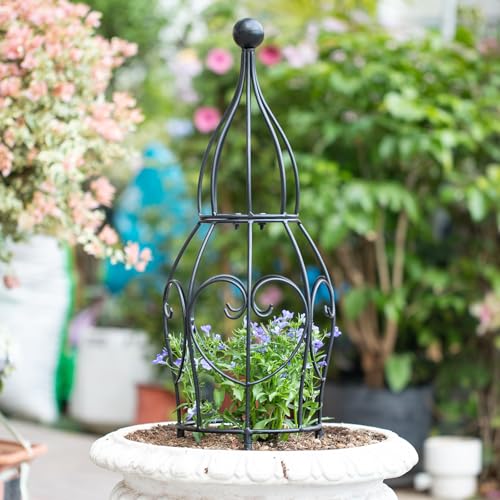 26” Metal Garden Obelisk Trellis Sturdy Support for Climbing Plants (26" x 7")