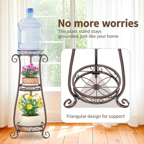 3 Tiers Metal Corner Plant Flower Stand Tall Indoor Outdoor (Bronze / 3 Tier)