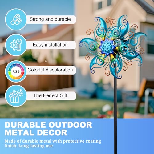Solar Wind Spinner Outdoor (Peacock Feather)