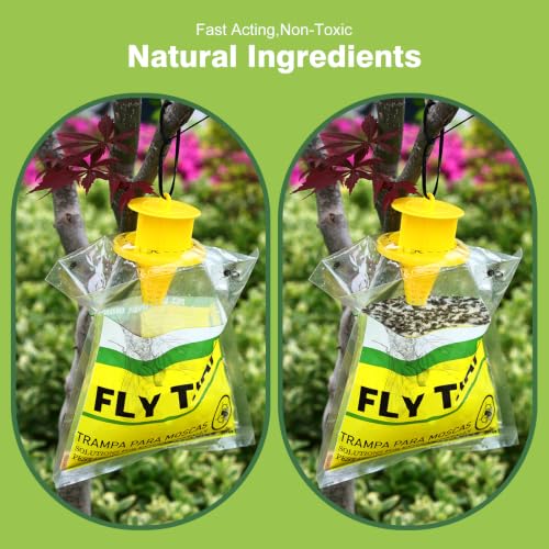 8 Pack Outdoor Hanging Fly Traps (Fly Traps Bag)