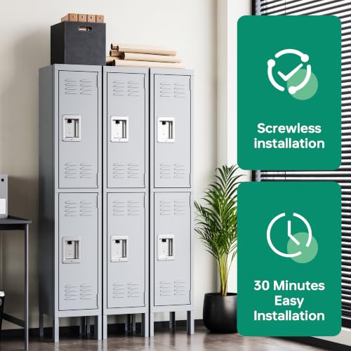 Metal Lockers for Employees (2 Door-Small / Grey)