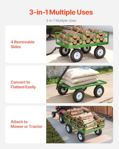 Steel Garden Cart (Black + Green)